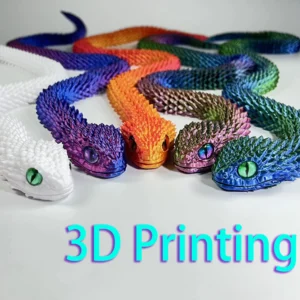 3D Printed Flexible Viper Snake Model – Art Decor, Multiple Colors & Sizes (30cm/40cm/60cm) Perfect for Home and Office Décor.