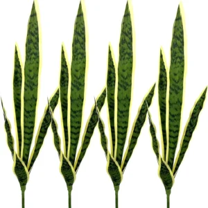 4 Pcs 30" Sansevieria Snake Artificial Plant Plastic Greenery Perfect Faux Agave Plant for Home Office Décor