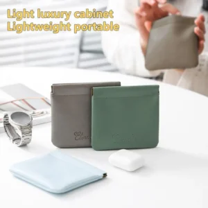 Cosmetic Bag Faux Leather Lipsticks Holder Case Dirt-proof Multifunctional Useful Anti-Dust Sealing Mini Storage Bag